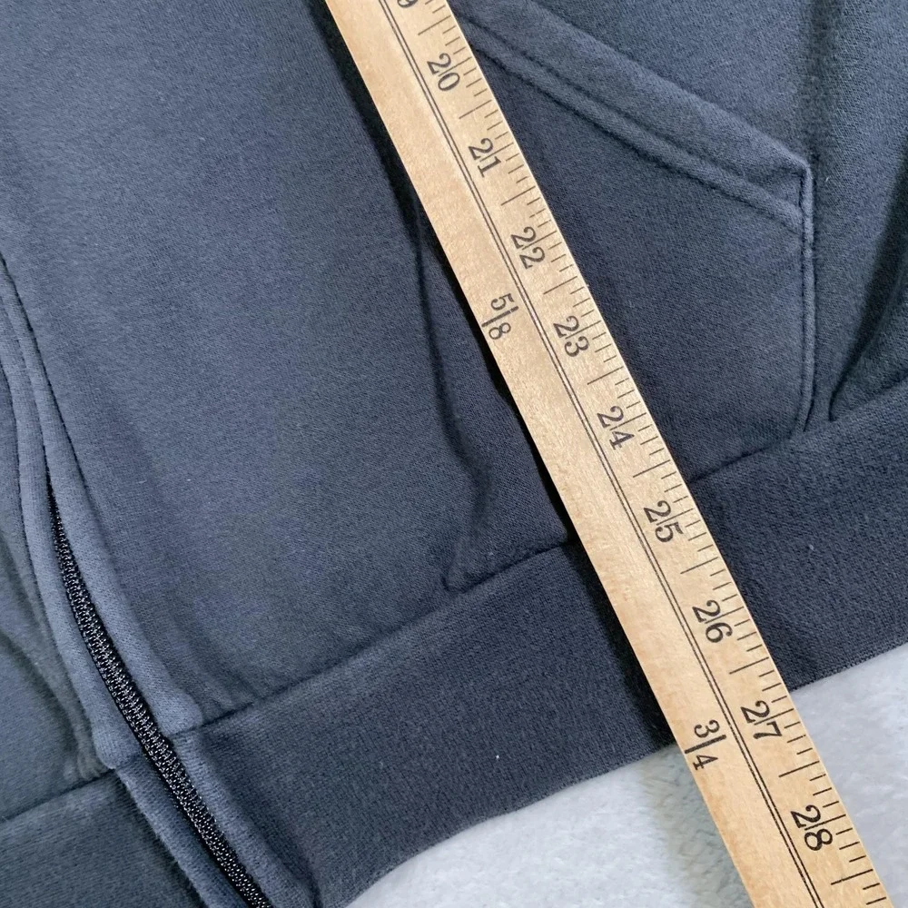 Adidas Hoodie Mens Large Black Full Zip 3-Stripes‎ Sweatshirt Jacket Pockets